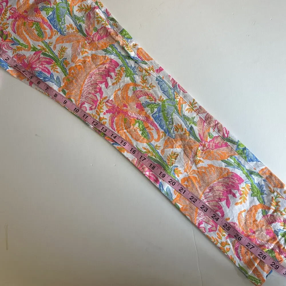 Gretchen Scott Tropical Leaf Pants Womens XL Colorful Cotton High Waisted Pants
